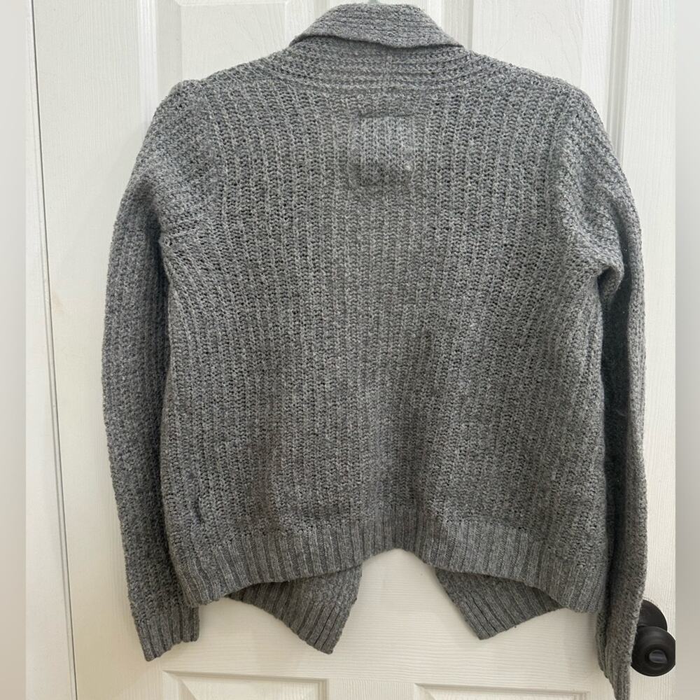A&F Gilly Hicks Open Front Chunky Knit Wool Cardigan Sweater Gray Cozy Small! - Picture 2 of 7